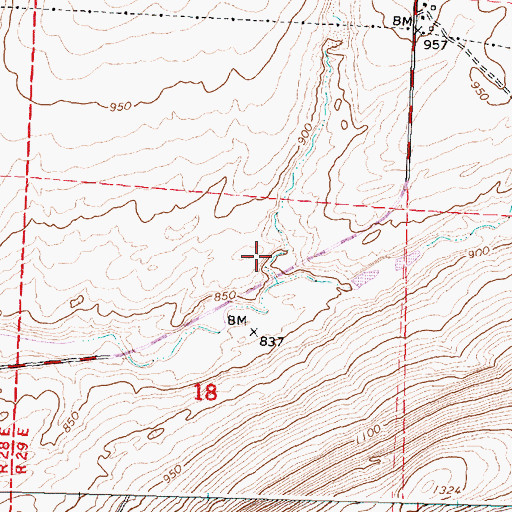 Topographic Map of Bofer Canyon, WA