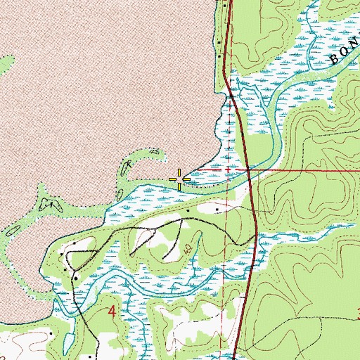 Topographic Map of Bone River, WA