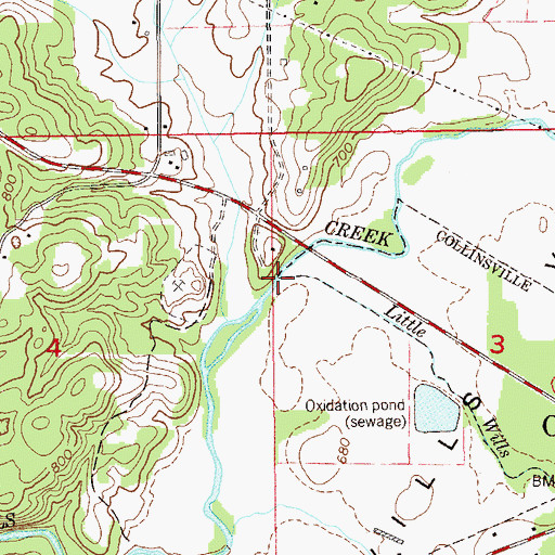 Topographic Map of Little Wills Creek, AL