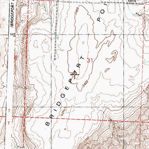 Topographic Map of Bridgeport Point, WA