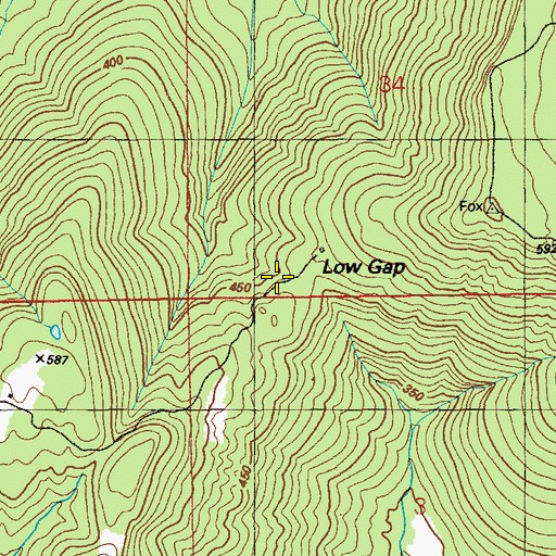 Topographic Map of Low Gap, AL