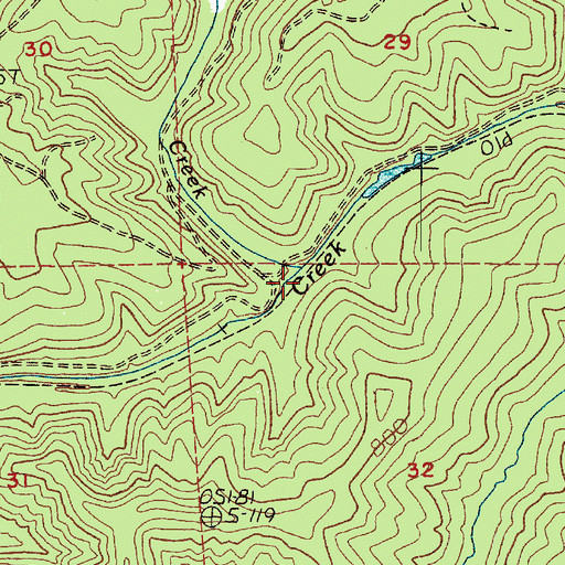 Topographic Map of Brush Creek, WA