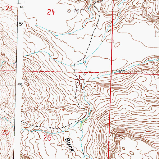 Topographic Map of Buck Canyon, WA