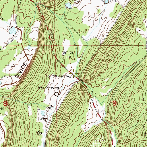 Topographic Map of Lyons Spring, AL