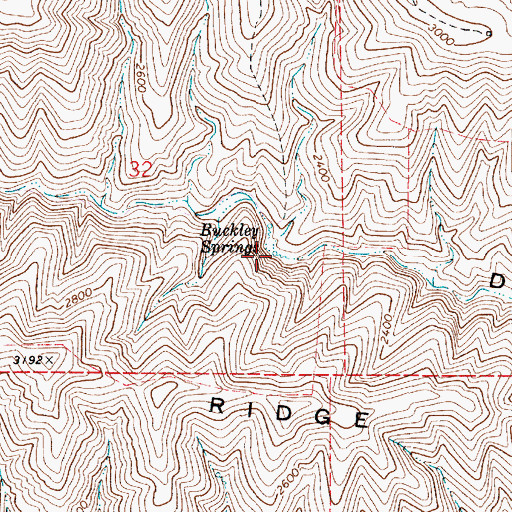 Topographic Map of Buckley Springs, WA