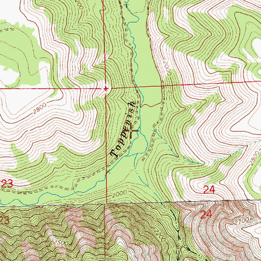 Topographic Map of Camp Creek, WA