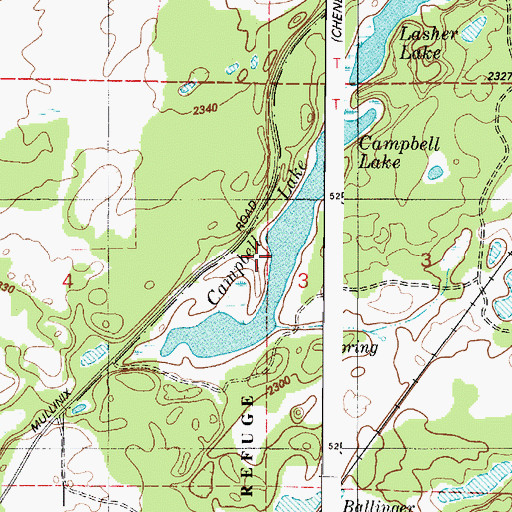 Topographic Map of Campbell Lake, WA