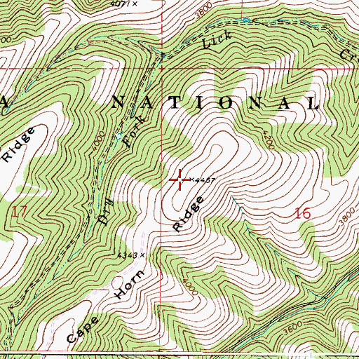 Topographic Map of Cape Horn Ridge, WA