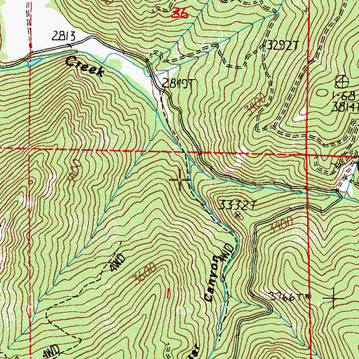 Topographic Map of Cedar Canyon, WA