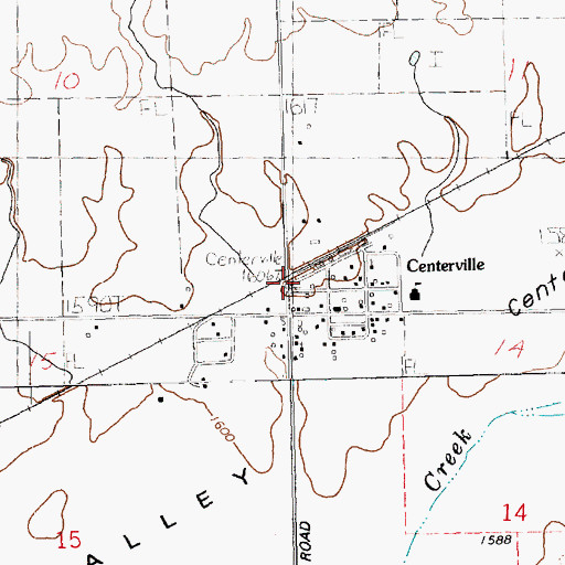 Topographic Map of Centerville, WA