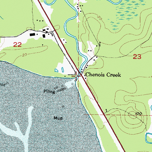 Topographic Map of Chenois Creek, WA