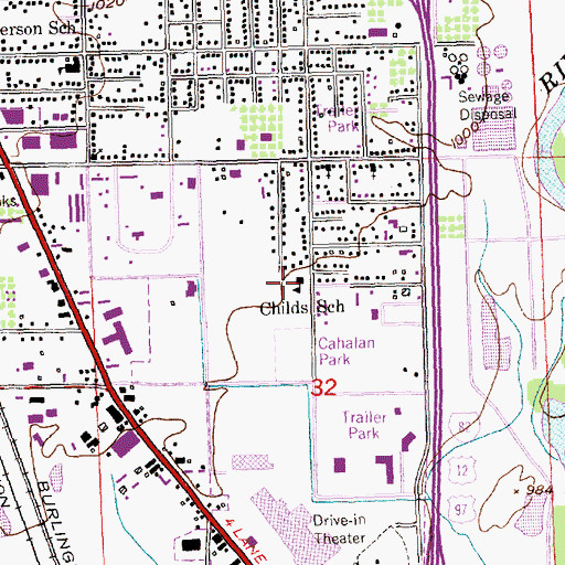 Topographic Map of Childs School, WA