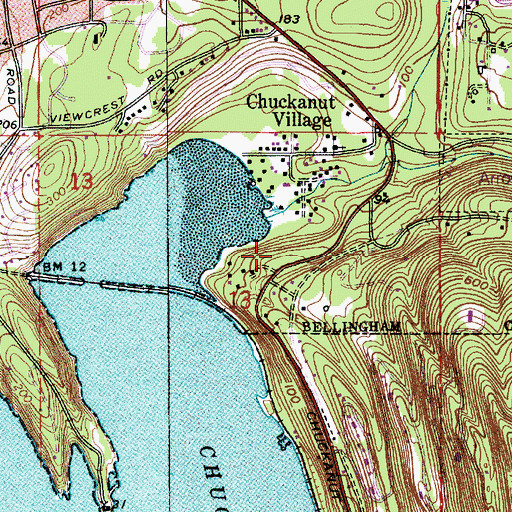 Topographic Map of Chuckanut Creek, WA