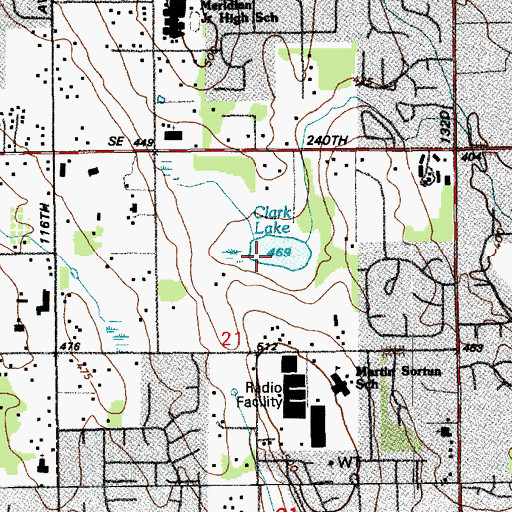 Topographic Map of Clark Lake, WA