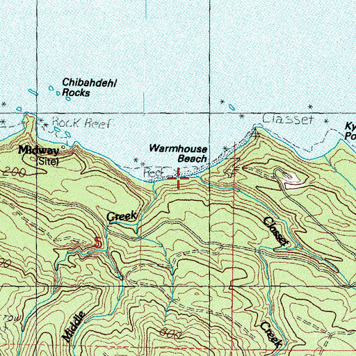 Topographic Map of Classet Creek, WA