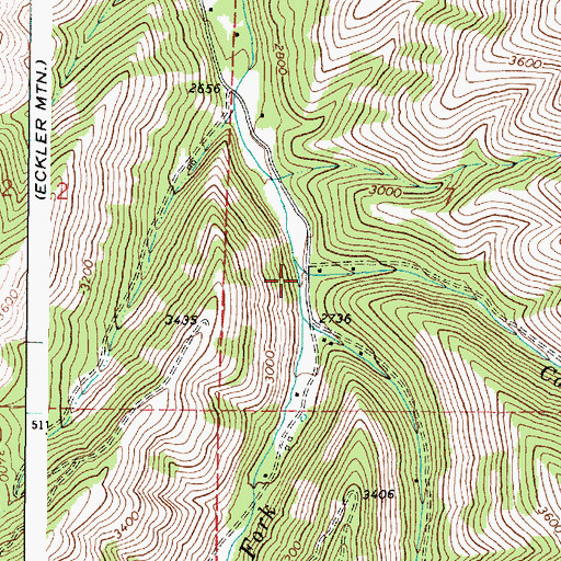 Topographic Map of Coates Creek, WA