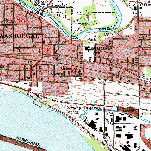 Topographic Map of Columbia School, WA