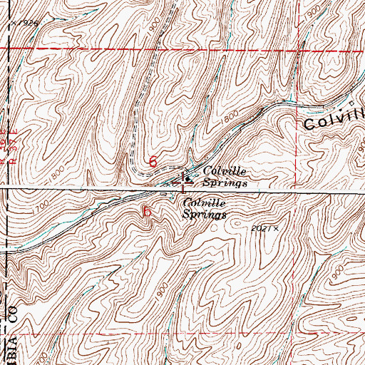 Topographic Map of Colville Springs, WA