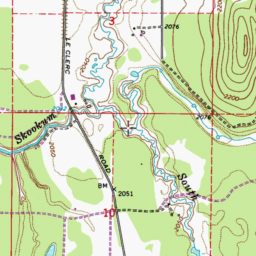 Topographic Map of Cooks Creek, WA