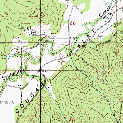 Topographic Map of Cougar Flat, WA