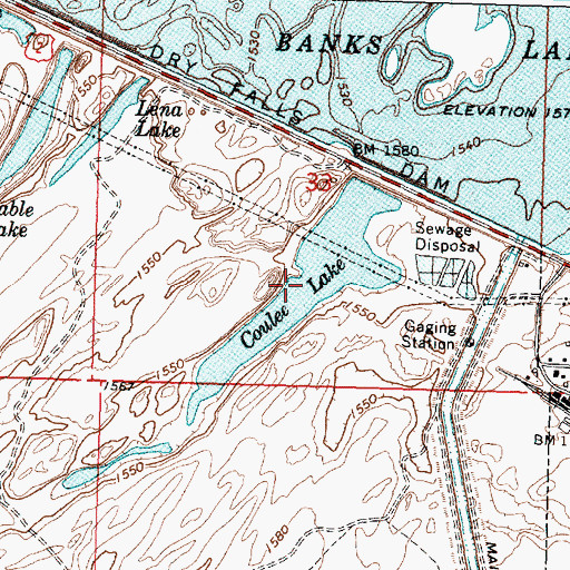 Topographic Map of Coulee Lake, WA