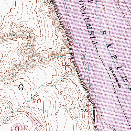 Topographic Map of Cow Canyon, WA