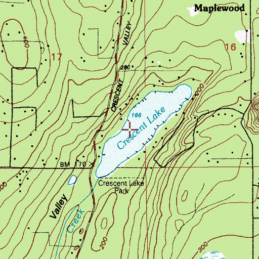 Topographic Map of Crescent Lake, WA