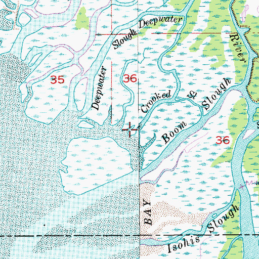 Topographic Map of Crooked Slough, WA