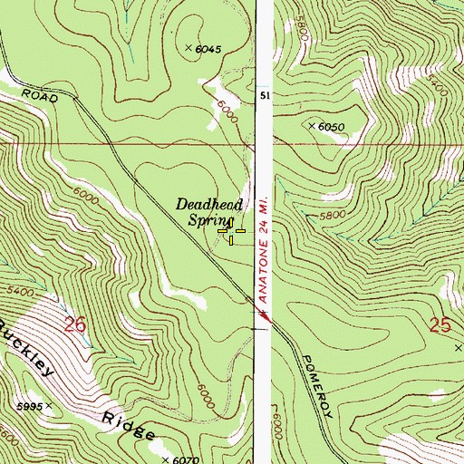 Topographic Map of Deadhead Spring, WA