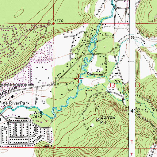 Topographic Map of Deadman Creek, WA