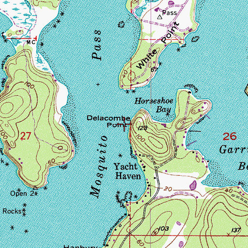 Topographic Map of Delacombe Point, WA