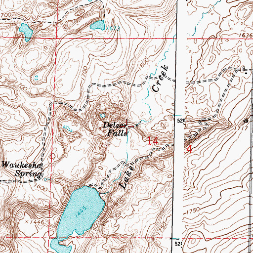 Topographic Map of Delzer Falls, WA