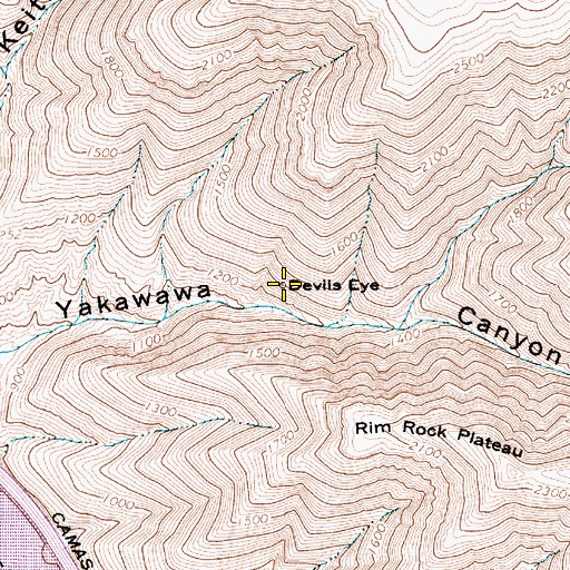 Topographic Map of Devils Eye, WA