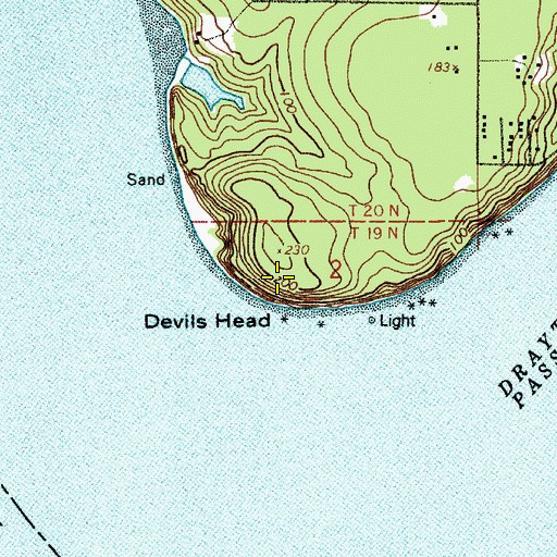 Topographic Map of Devils Head, WA