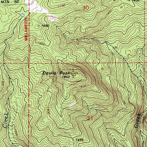 Topographic Map of Devils Peak, WA