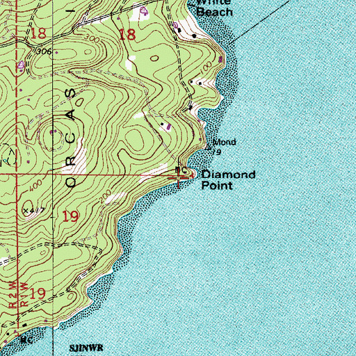 Topographic Map of Diamond Point, WA