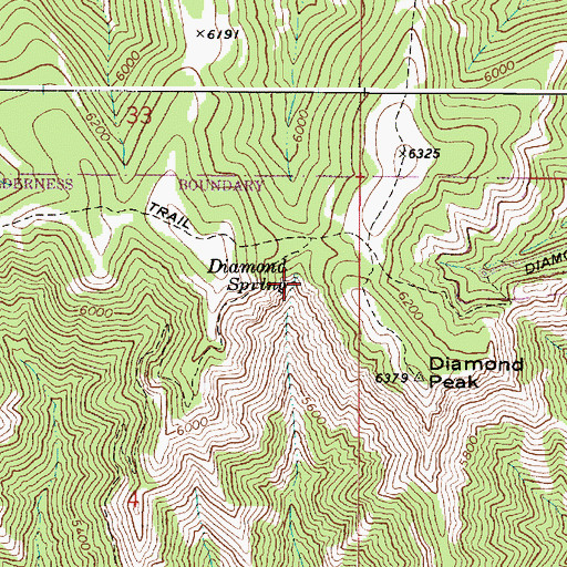 Topographic Map of Diamond Spring, WA