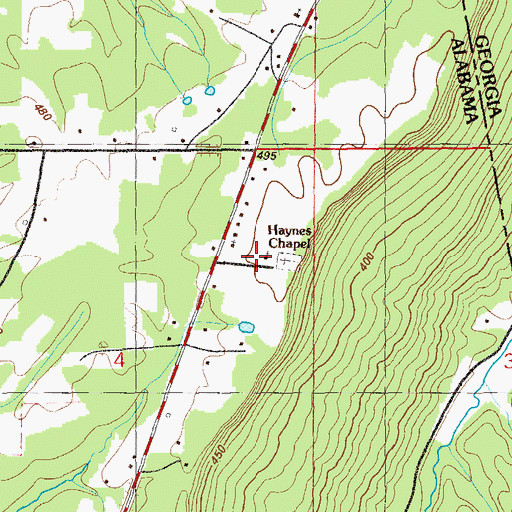 Topographic Map of Haynes Chapel, AL