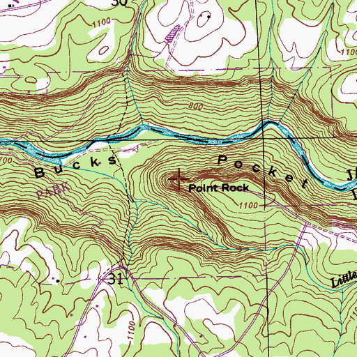 Topographic Map of Point Rock, AL