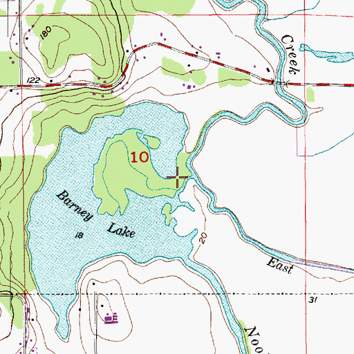 Topographic Map of East Fork Nookachamps Creek, WA