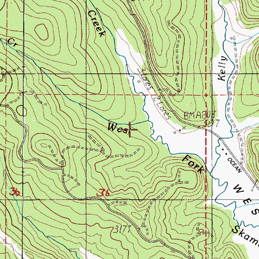 Topographic Map of Eggman Creek, WA