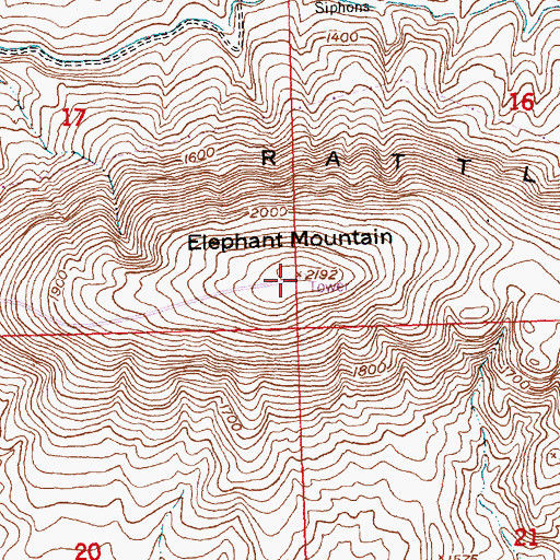 Topographic Map of Elephant Mountain, WA