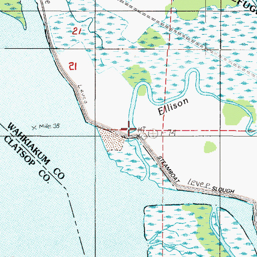 Topographic Map of Ellison Slough, WA