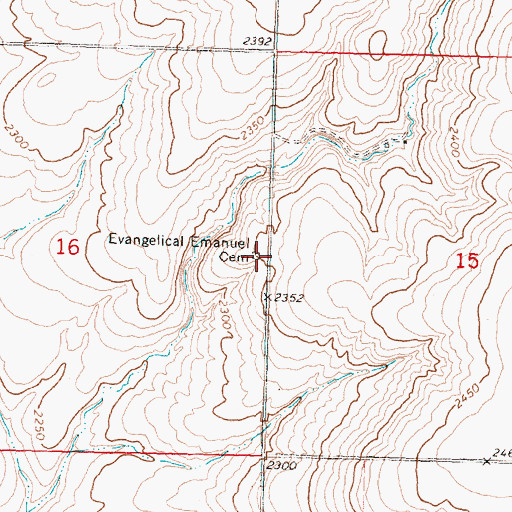 Topographic Map of Evangelical Emanuel Cemetery, WA