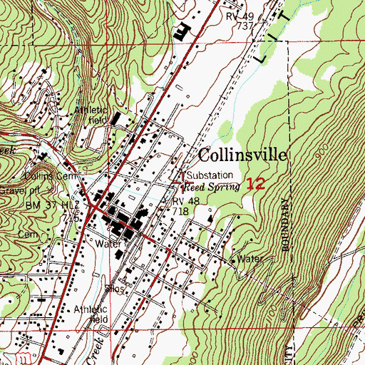 Topographic Map of Reed Spring, AL