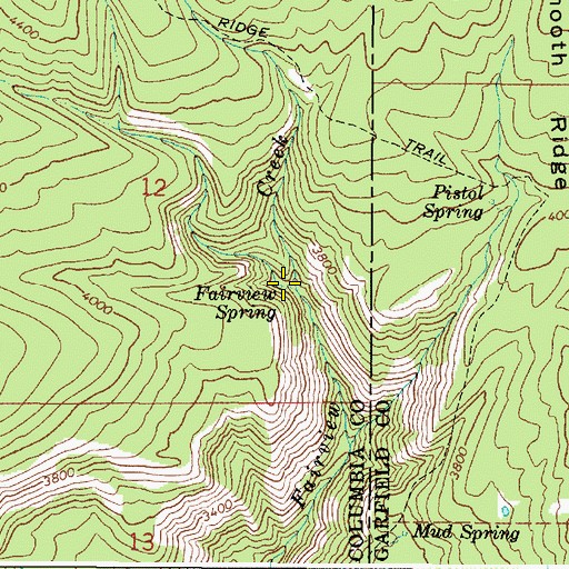 Topographic Map of Fairview Spring, WA