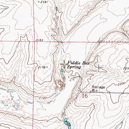 Topographic Map of Fiddle Box Spring, WA