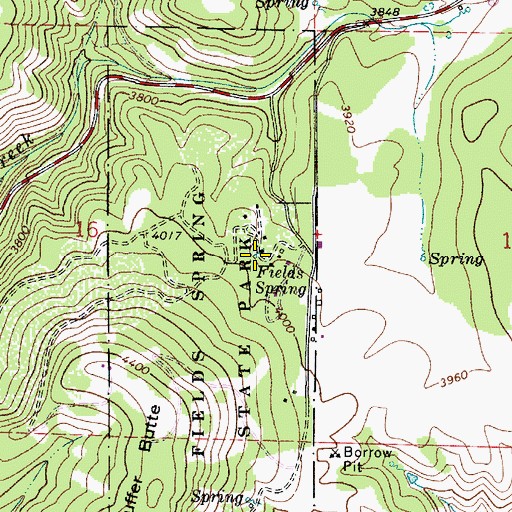 Topographic Map of Fields Spring, WA