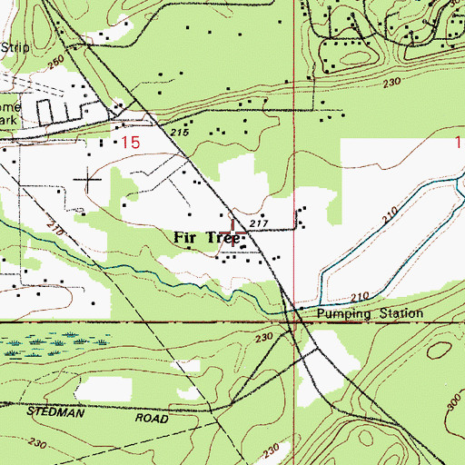 Topographic Map of Fir Tree, WA