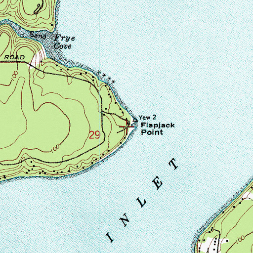 Topographic Map of Flapjack Point, WA